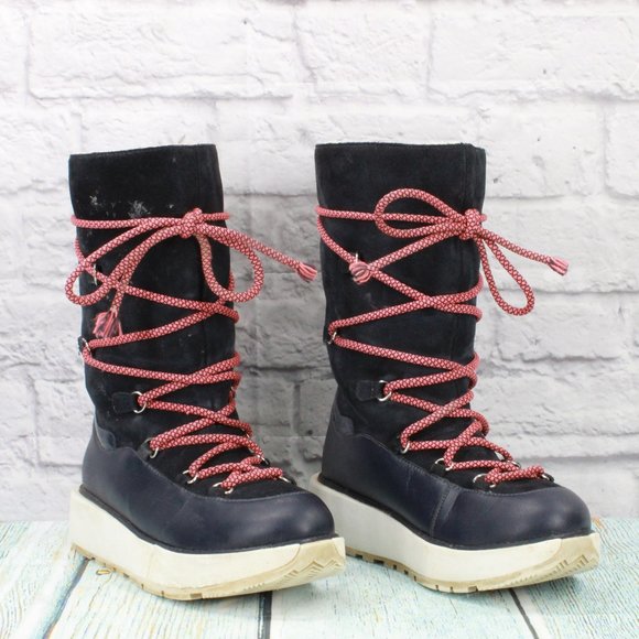 Fitflop Skandi Black Suede Wool Lined Pull On Winter Boots Size 6.5 - Picture 3 of 9